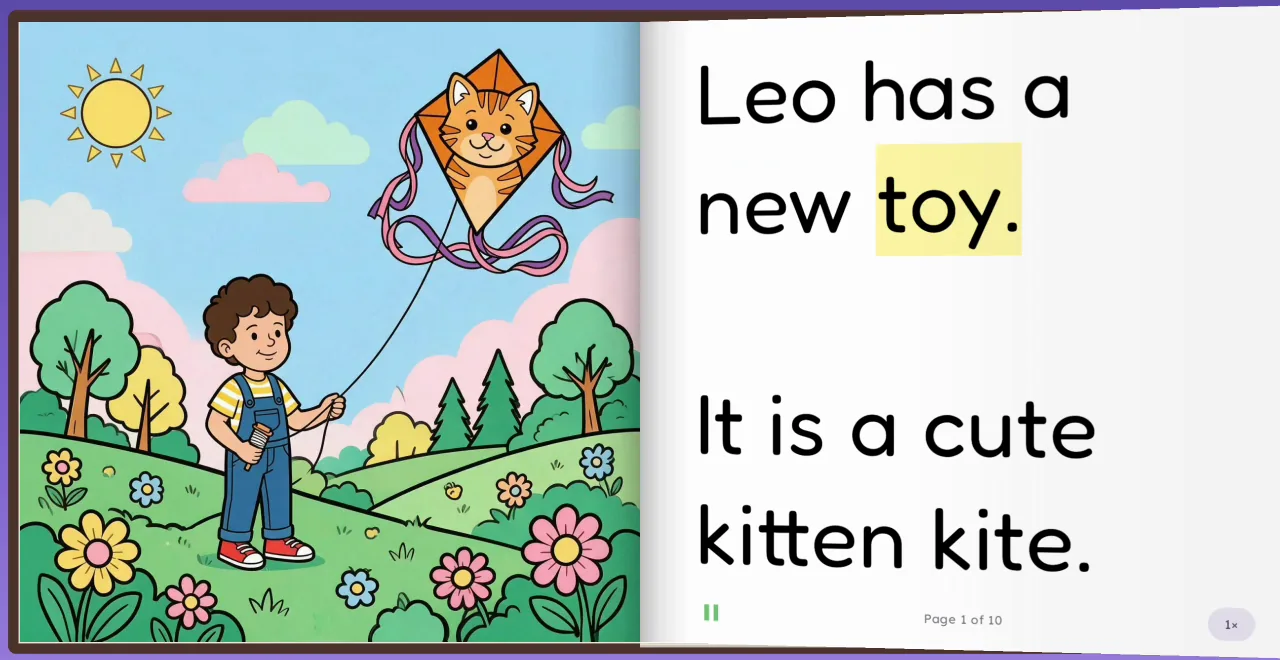 Demo: a page turning like a real book